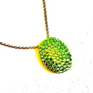 SUPERIOR! Peridot Pave' Cluster Pendant Necklace